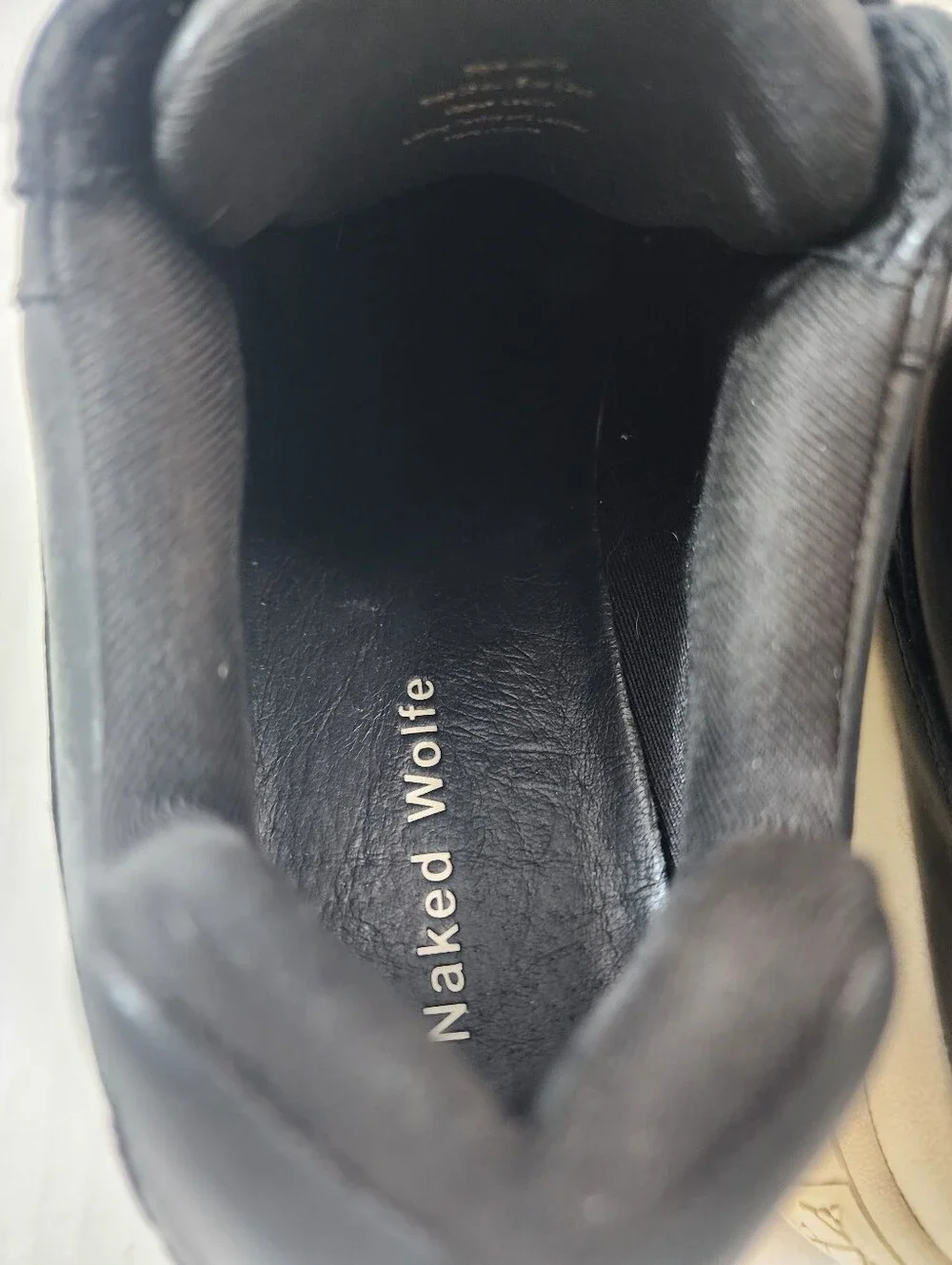 Naked Wolfe Sporty Black Leather Chunky Platform Goth Sneakers Women's US 8